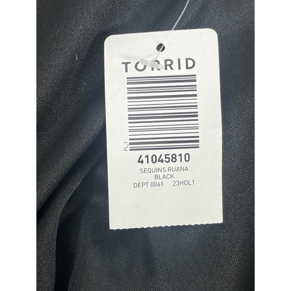 New Torrid Womens Black Sequined Ruana Wrap Cover Up Kimono OSFM Velvet Satin - Picture 9 of 17